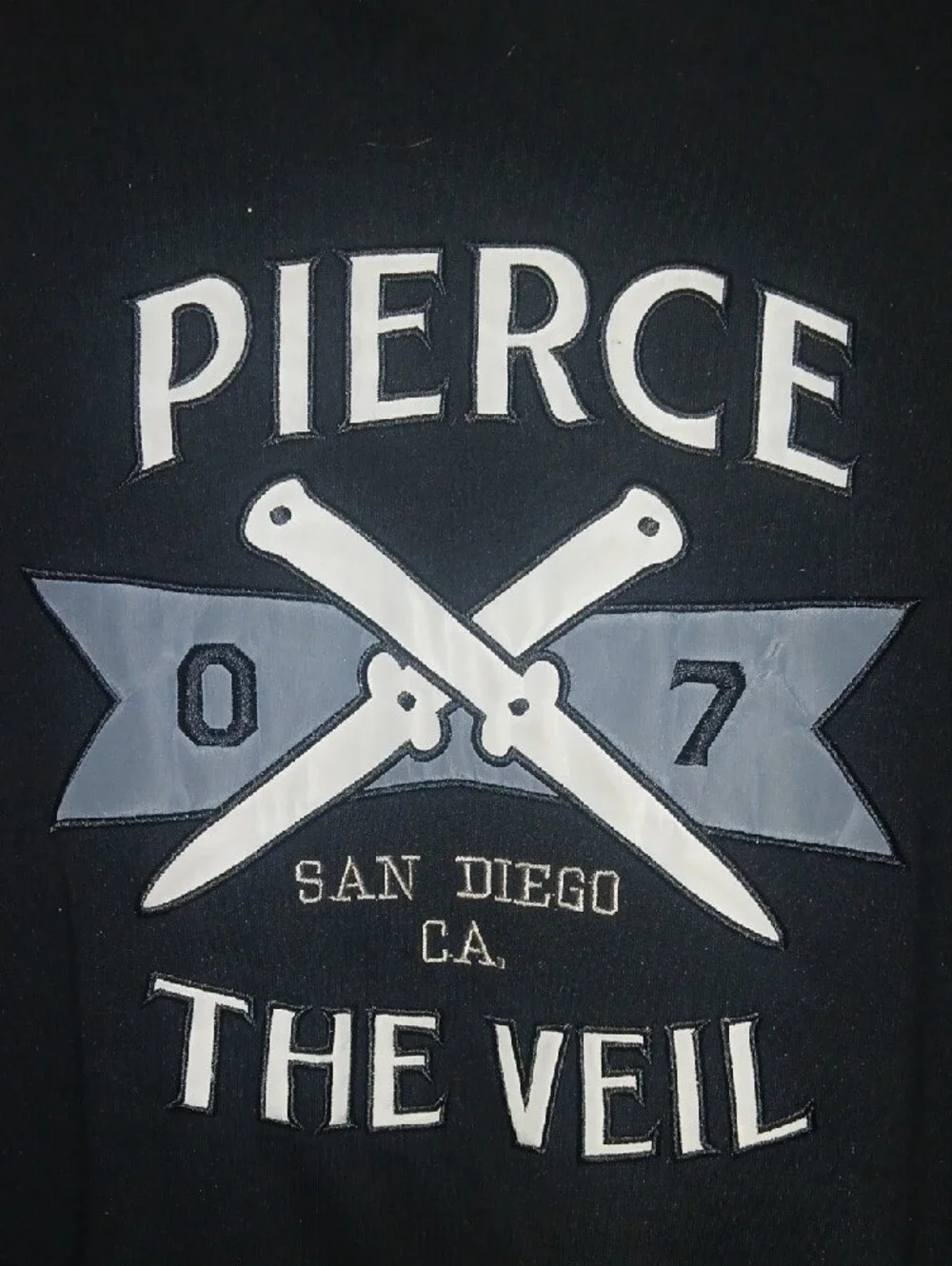 Pierce The Veil 2013 Black Varsity-Style Bomber Jacket Medium